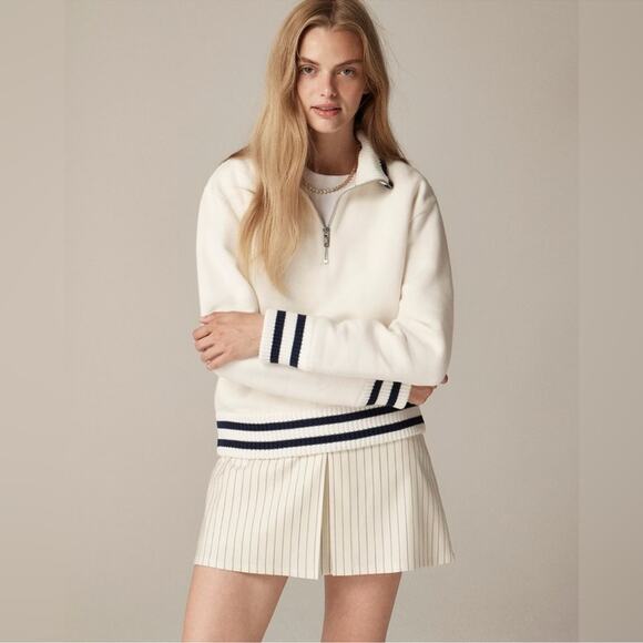 J.Crew Heritage fleece half-zip sweatshirt with contrast trim - Picture 1 of 5